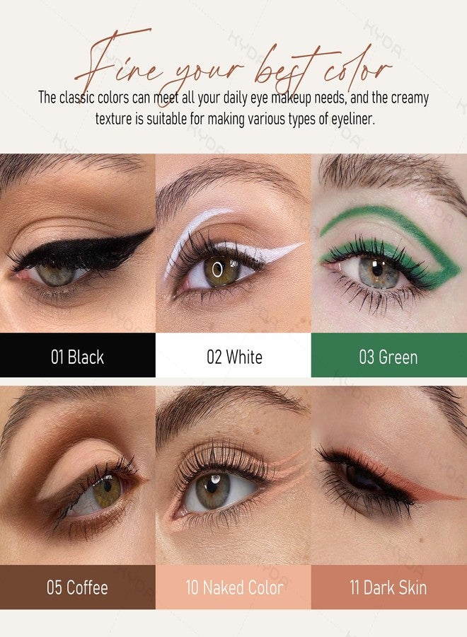 كيدا كحل جل من كيدا بلونين: أسود وبني، كريم كحل أسود طبيعي للنساء الأكبر سنًا، كحل مطفي للعين مع فرشاة، ظلال عيون دخانية مقاومة للماء والتلطخ، قلم مكياج عيون متعدد الاستخدامات - Image 2